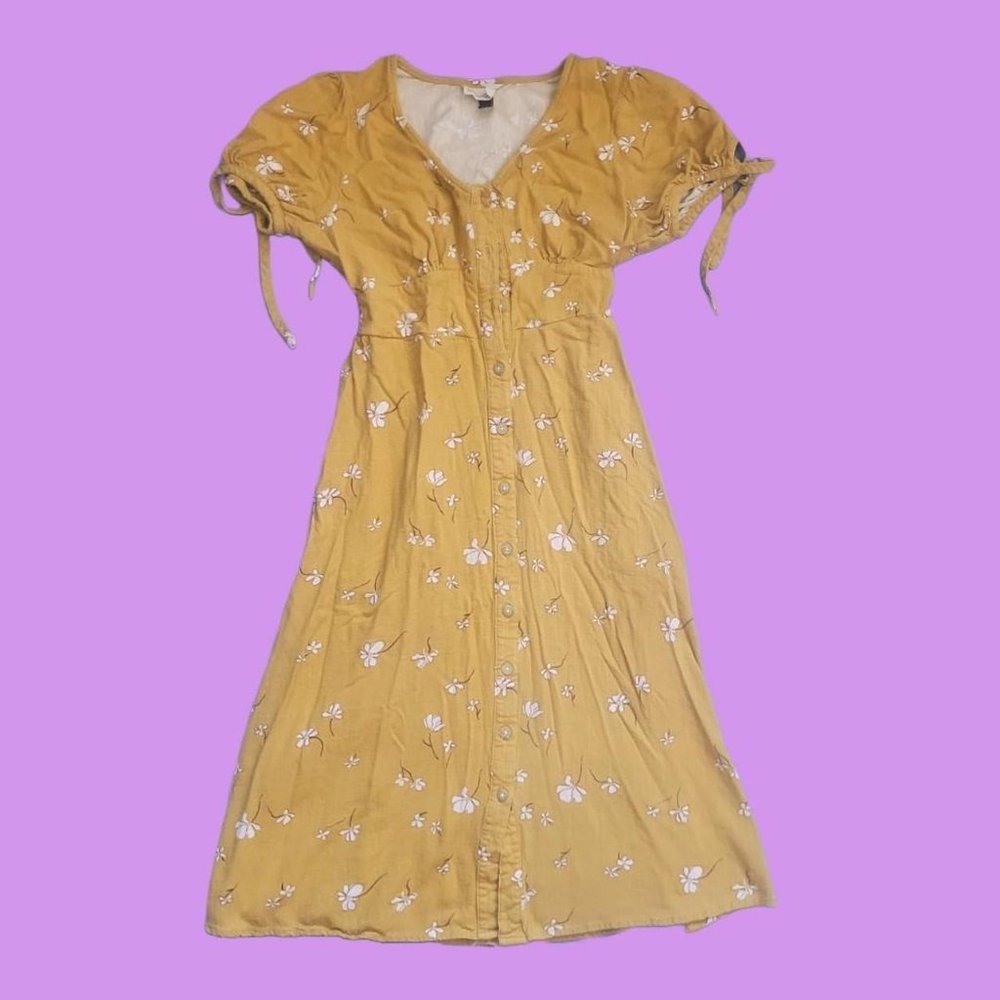 Universal Thread Mustard Yellow Floral Maxi Dress